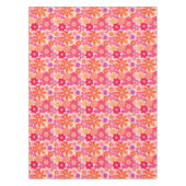 Niedlicher Fun Retro Stil Blumenmuster Orange Pink Tischdecke (Vorderseite)