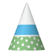 Niedlicher Fun Sky Blue gepunktete, hellgrüne Stre Partyhütchen (Links)