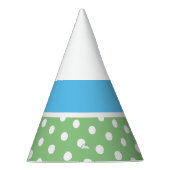 Niedlicher Fun Sky Blue gepunktete, hellgrüne Stre Partyhütchen (Rechts)