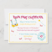 Niedlicher Fun Tooth Faible Certificate Pink Color Mitteilungskarte (Vorderseite)