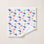 Niedlicher Fundus von Flugzeugen und Wolken Badhandtuch Set (Waschlappen)