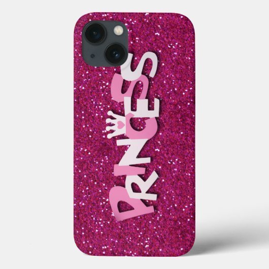 Niedlicher Funkelnd Hot Pink Princess Glitzer Case-Mate iPhone Hülle (Rückseite)