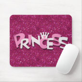 Niedlicher Funkelnd Hot Pink Princess Glitzer Mousepad (Mit Mouse)