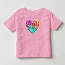 Niedlicher funkelnd Regenbogen-Glitzer Kleinkind T-shirt