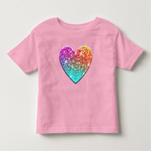 Niedlicher funkelnd Regenbogen-Glitzer Kleinkind T-shirt