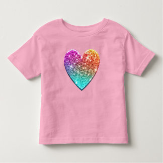 Niedlicher funkelnd Regenbogen-Glitzer Kleinkind T-shirt