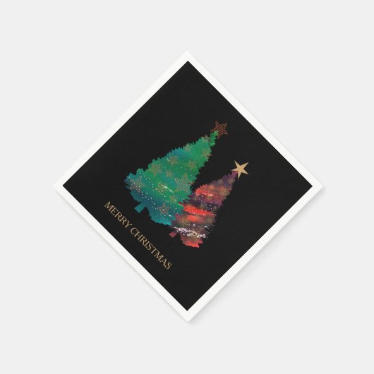 Niedlicher Funkelnd Weihnachtsbaum Serviette (Ecke)