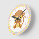 Niedlicher Funky Monkey Runde Wanduhr (Winkel)