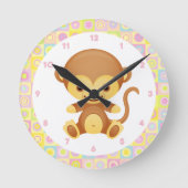 Niedlicher Funky Monkey Runde Wanduhr (Vorderseite)