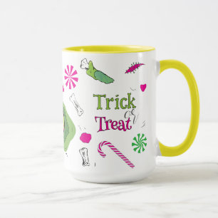 Niedlicher Funky Trick or Treat! Süß Tod und Bonbo Tasse