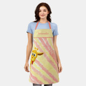 Niedlicher Funny Baby Giraffe Cartoon Rosa Gelb Schürze (Getragen)