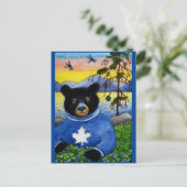 Niedlicher Funny Black Bear Algonquin Park Postkar Postkarte (Stehend Vorderseite)