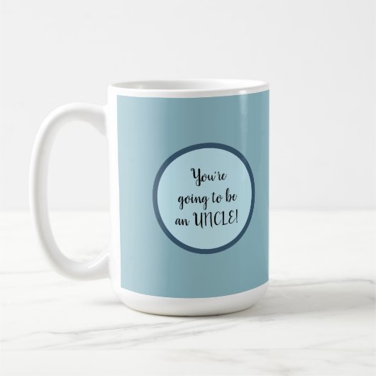 Niedlicher Funny Blue Pregnancy Ankündigung Onkel Kaffeetasse (Links)