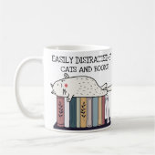 Niedlicher Funny Book Cat Lover Quote Name Kaffeetasse (Links)