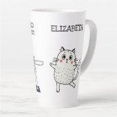 Niedlicher Funny Book Cat Lover Quote Name Milchtasse (Rechte Ecke)