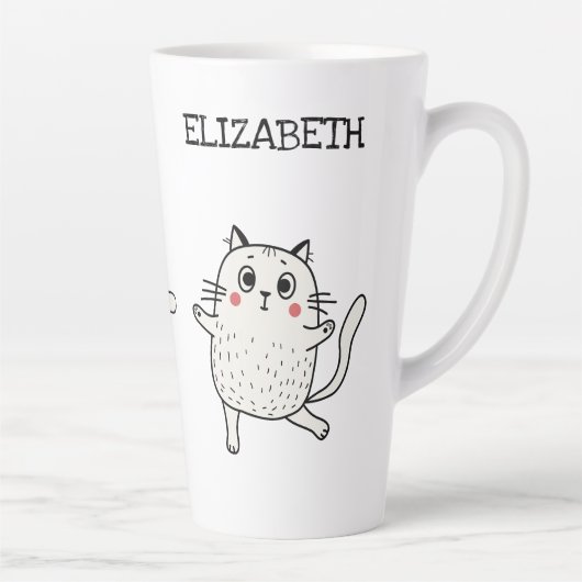 Niedlicher Funny Book Cat Lover Quote Name Milchtasse (Rechts)