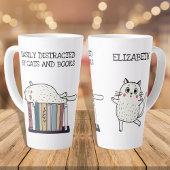 Niedlicher Funny Book Cat Lover Quote Name Milchtasse
