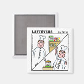 Niedlicher Funny Button Mushroom Koch Laftovers Ca Magnet (Vorderseite/Rückseite)