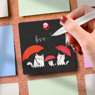 Niedlicher Funny Cat Beitrag weist minimalistische Post-it Klebezettel
