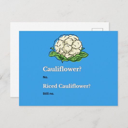 Niedlicher Funny Cauliflower Postkarte (Vorne/Hinten)