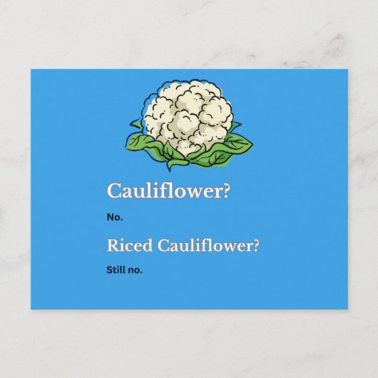 Niedlicher Funny Cauliflower Postkarte (Vorderseite)