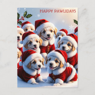 Niedlicher Funny Christmas Dog Welppy Happy Pawlid Postkarte