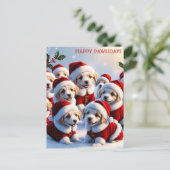 Niedlicher Funny Christmas Dog Welppy Happy Pawlid Postkarte (Stehend Vorderseite)
