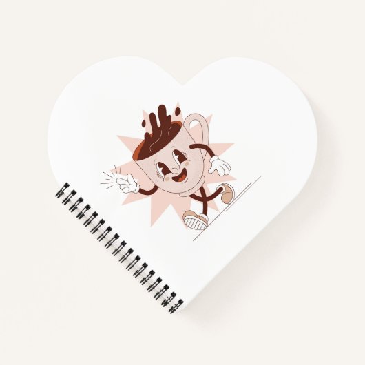 Niedlicher Funny Coffee Cartoon Notizblock (Vorderseite)