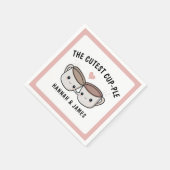 Niedlicher Funny Coffee Cup Ehepaar Hochzeitstag Serviette (Ecke)