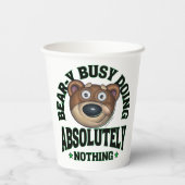 Niedlicher Funny Cudly Cartoon Bär Pappbecher (Rückseite)