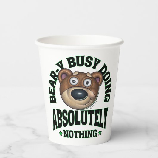 Niedlicher Funny Cudly Cartoon Bär Pappbecher (Rückseite)