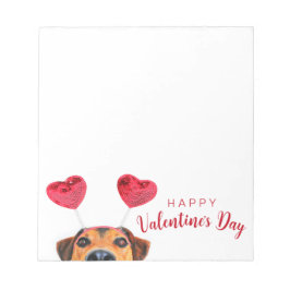 Niedlicher Funny Dog Heart Headband Valentinstag Notizblock