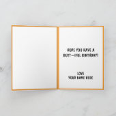 Niedlicher Funny Dog Hintern ernsthaft, glückliche Karte (Innenseite)