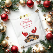 Niedlicher Funny Dog Reindeer Antler Weihnachten Geschenktütchen