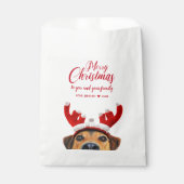 Niedlicher Funny Dog Reindeer Antler Weihnachten Geschenktütchen (Vorderseite)