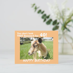 Niedlicher Funny Goat Spaß Custom Geburtstag Postkarte