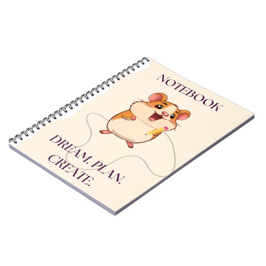 Niedlicher Funny Hamster mit Stift - Lächelndes No Notizblock (Linke Seite)