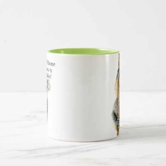 Niedlicher Funny Koala Bär Tierpuff Zweifarbige Tasse (Mittel)