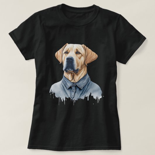 Niedlicher Funny Labrador Hund mit Lässigen Kleide T-Shirt (Design vorne)
