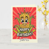 Niedlicher Funny Maize Happy Birthday Karte (Gelbe Blume)