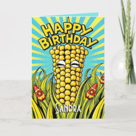 Niedlicher Funny Maize Happy Birthday Karte
