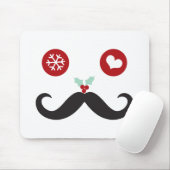 Niedlicher Funny Mustache Alberne Gesicht Snowflak Mousepad (Mit Mouse)