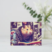 Niedlicher Funny Punk Skateboarding Hamster Postkarte (Stehend Vorderseite)