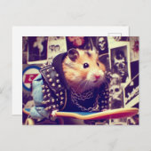 Niedlicher Funny Punk Skateboarding Hamster Postkarte (Vorne/Hinten)