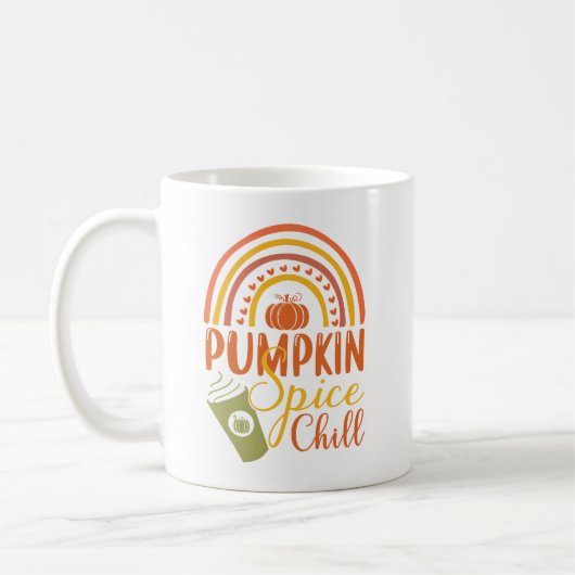 Niedlicher Funny Seasonal Fall Pumpkin Gewürzkaffe Kaffeetasse (Links)
