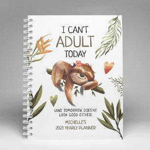 Niedlicher Funny Sloth 'Ich kann heute nicht erwac Planer