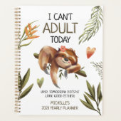Niedlicher Funny Sloth 'Ich kann heute nicht erwac Planer (Vorderseite)