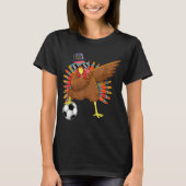 Niedlicher Funny Soccer Erntedank Dabbing Türkei D T-Shirt (Vorderseite)