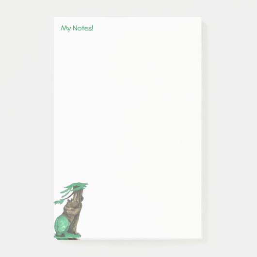 Niedlicher Funny Tree umarmender Bär Extravagante Post-it Klebezettel (Vorderseite)