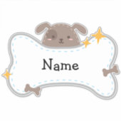 Niedlicher, für Puppy personalisierbarer Vinyl-Auf Aufkleber (Vorderseite)